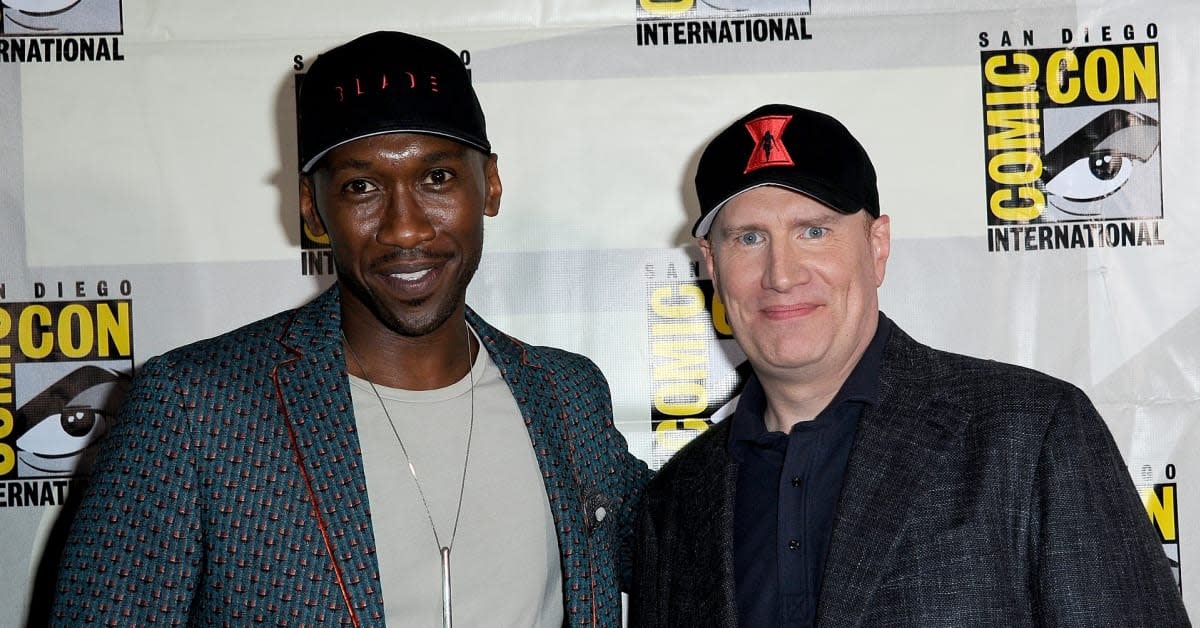 Mahershala Ali (αριστερά) και Kevin Feige στο San Diego Comic Con 2019